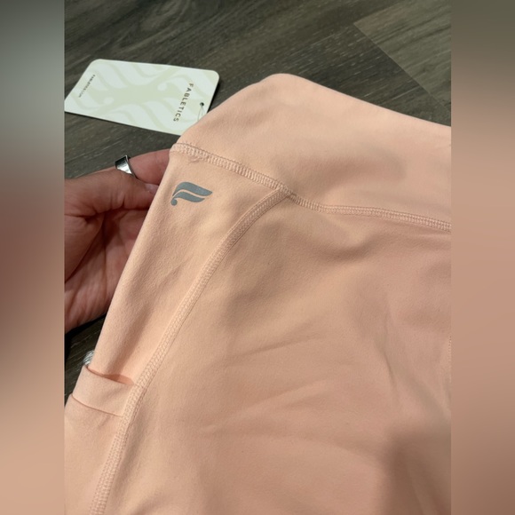 NEW Fabletics Oasis PureLuxe High Waisted 7/8 Leggings Peach/Orange Pink Size M - Picture 8 of 9